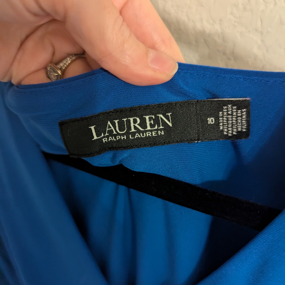 Lauren Ralph Lauren Royal Blue Long Sleeve Dress - Picture 3 of 4